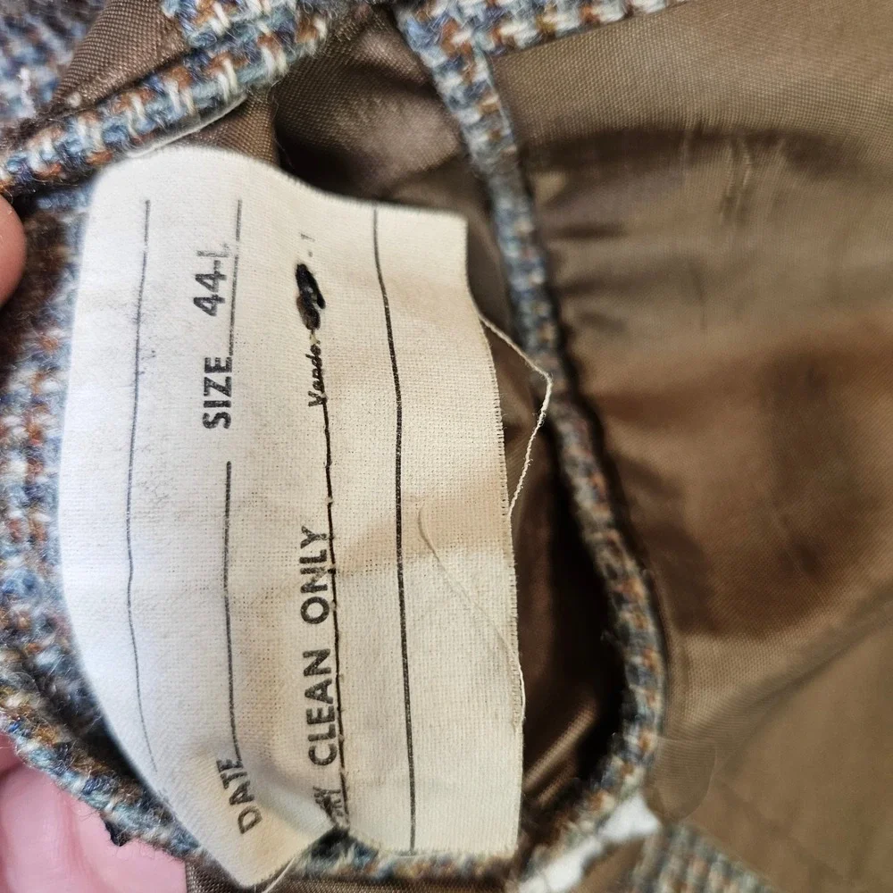 Vintage JCPenney The Mens Shop 100% Wool Tweed Sport Coat Blazer Brown 44L